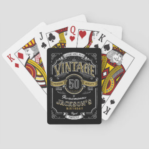 Custom Black & Gold Vintage Aged To Perfection Playing Cards