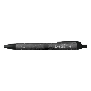Custom Black/Grey Dark Galaxy Unicorn Believe Pen