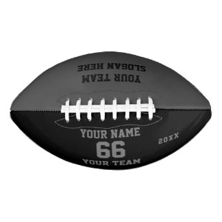 Custom black grey Football with Name, Number, Team American Football