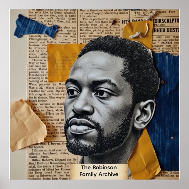 Custom Black History Centennial Collage Art Poster (Front)