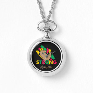 Custom Black History Month Strong Fist Watch
