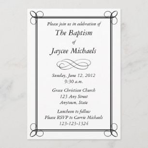 Custom Black Invitation - Scroll Design