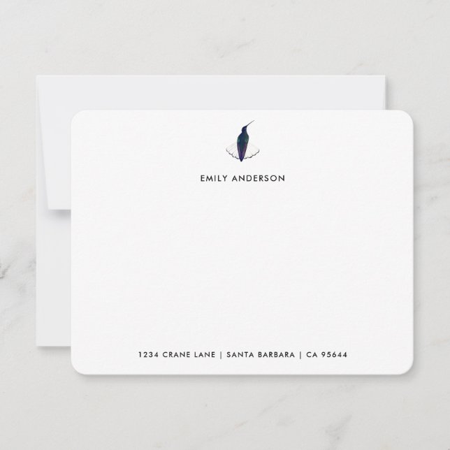 Custom Black Jacobin Hummingbird Paper Card (Front)