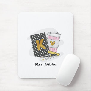 Custom Black Kindergarten Teacher Appreciation  Mouse Mat