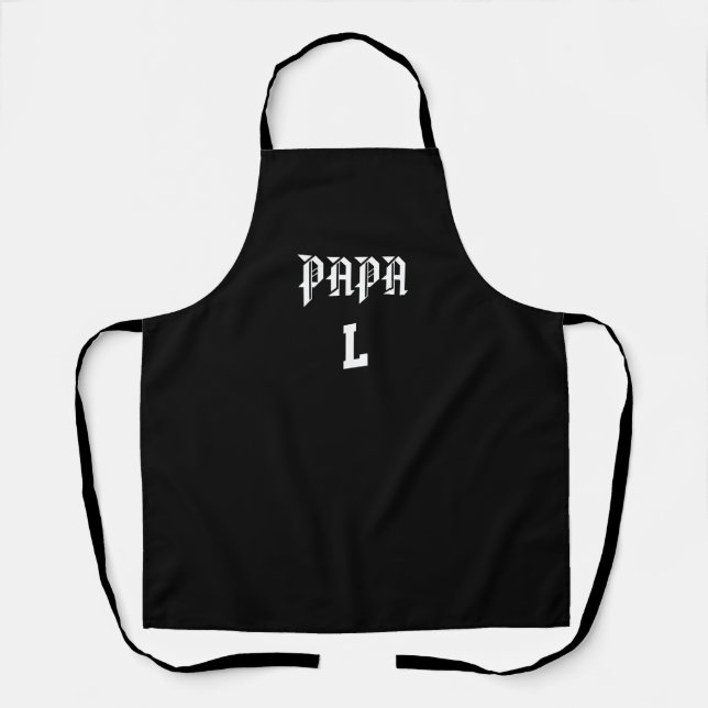 Custom Black Kitchen Apron - Dad (Front)