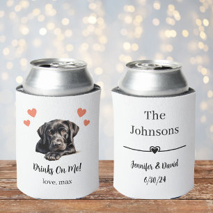 Custom Black Lab Pet Wedding Can Cooler