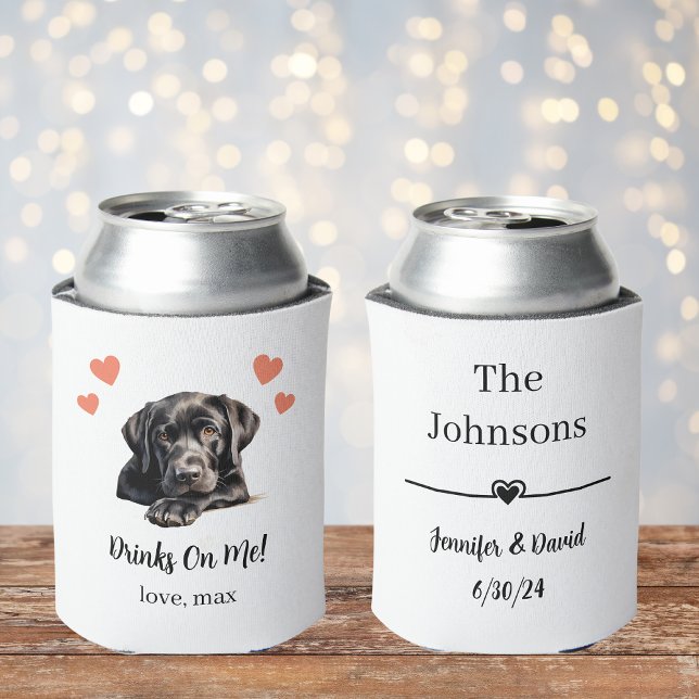 Custom Black Lab Pet Wedding Can Cooler (Creator Uploaded)