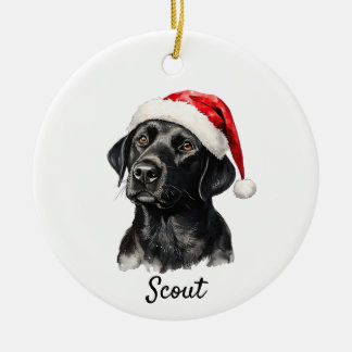 Custom Black Labrador  Ceramic Tree Decoration