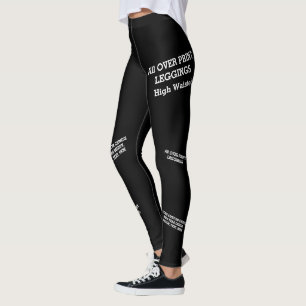 Custom Black Leggings - High Waist Personalised