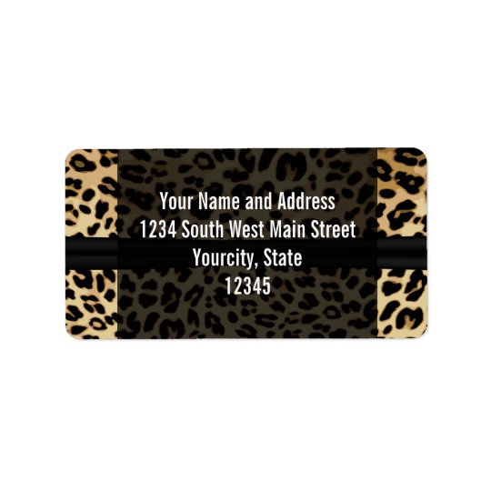 Custom Black Leopard Ribbon Jewel Girl Graduation Address Label