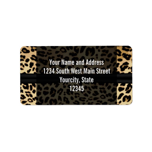 Custom Black Leopard Ribbon Jewel Girl Graduation Label (Front)