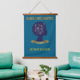 Custom Black Lives Matter Afro Empowerment Wall Hanging Tapestry