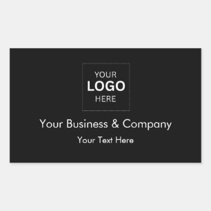 Custom Black Luxury Business Logo Template Rectangular Sticker