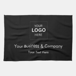 Custom Black Luxury Business Logo Template Tea Towel