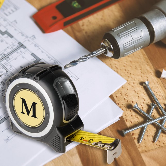 Custom Black Monogram DIYers Carpenters Crafters 1 (Custom Black Monogram DIYers Carpenters Crafters Tape Measure)