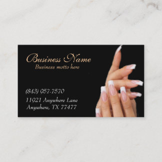 Custom Black Nail Salon Business Cards