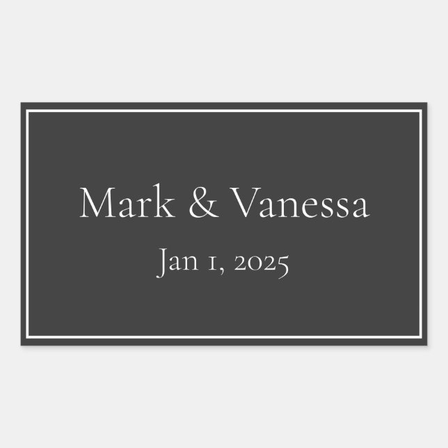 Custom Black Name & Date Sticker (Front)
