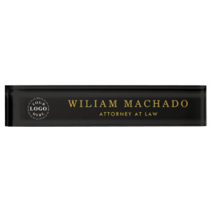 Custom Black Name Plate for Lawyers