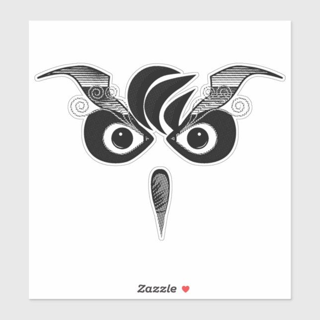 Custom Black Owl Vinyl Sticker. (Sheet)