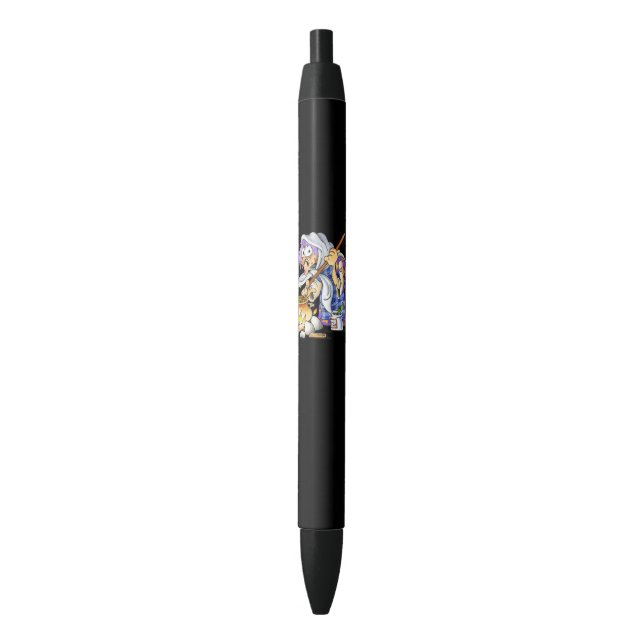 Custom Black Pen With Purple Witch (Front Vertical)