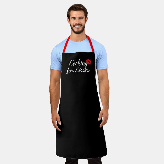 Custom Black Personalised Dad Mum Baking Cooking A Apron (Worn)