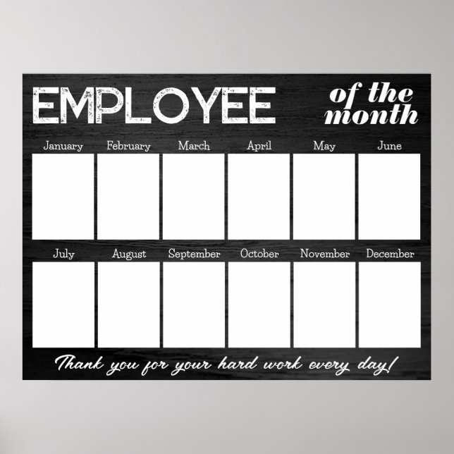 Custom black photo employee of the month display poster (Front)