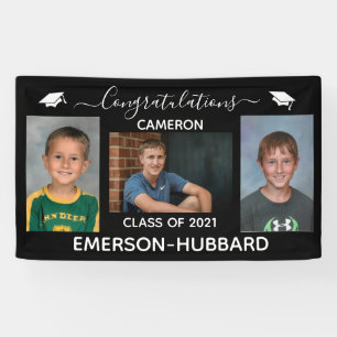 Custom Black Photo High School Graduation Banner
