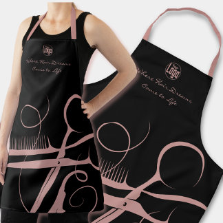 Custom Black Pink Logo Motto Hair Tools Apron