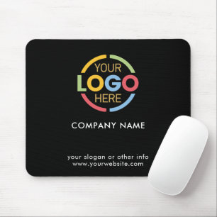 Custom Black Promotional Company Business Logo Mouse Mat