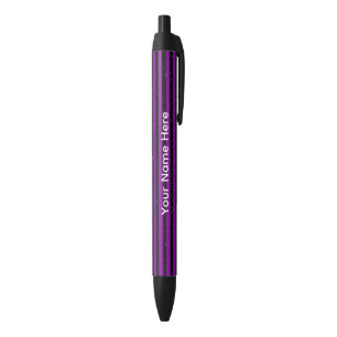 Custom Black & Purple Striped Ink Pen