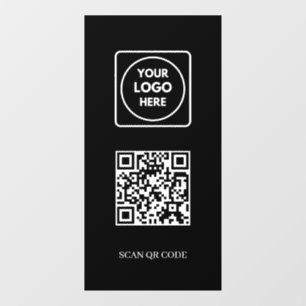Custom Black QR Code   Access Control Display Window Cling
