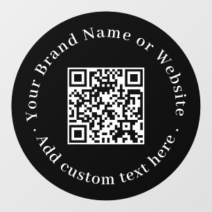Custom Black QR Code Modern Business Display Window Cling