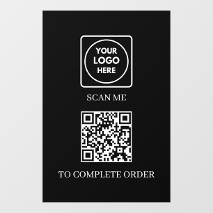 Custom Black QR Code   Place Order Display Window Cling