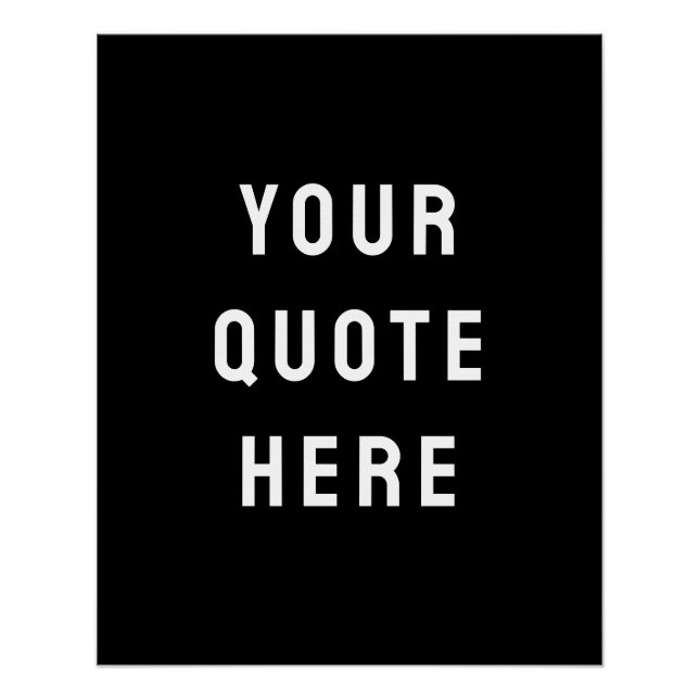 Custom Black Quote Art Personalised Wall Artwork Poster (Front)