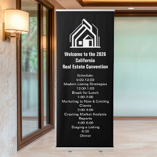 Custom Black Real Estate Company Conference Retractable Banner