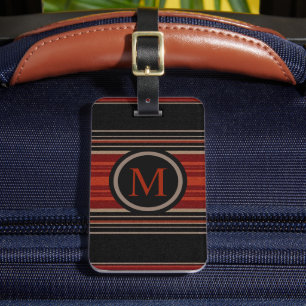Custom Black Red Orange White  Aztec Pattern Luggage Tag