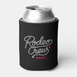 Custom Black Rodeo Crew Western Bachelorette Party Can Cooler