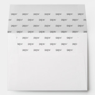 Custom black script couple's initials monogram envelope