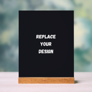 Custom black simple Design Add Photo or Text Acrylic Sign