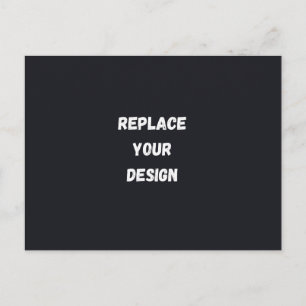Custom black simple Design Add Photo or Text Announcement Postcard