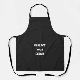 Custom black simple Design Add Photo or Text Apron