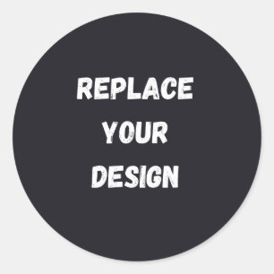 Custom black simple Design Add Photo or Text Classic Round Sticker