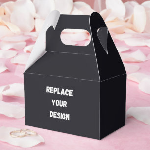 Custom black simple Design Add Photo or Text Favour Box