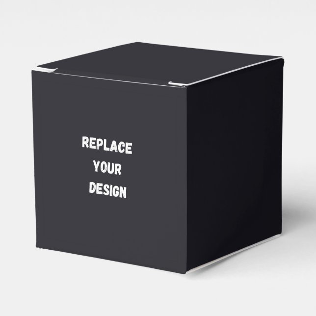 Custom black simple Design Add Photo or Text Favour Box (Front Side)