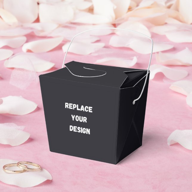 Custom black simple Design Add Photo or Text Favour Box (Wedding)