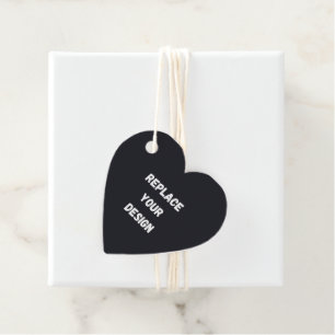 Custom black simple Design Add Photo or Text Favour Tags