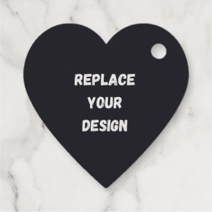 Custom black simple Design Add Photo or Text Favour Tags