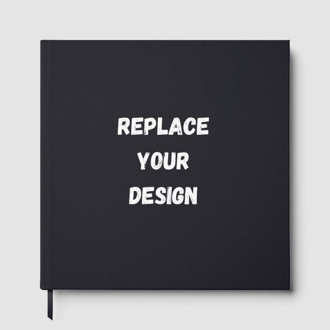 Custom black simple Design Add Photo or Text Guest Book (Front)