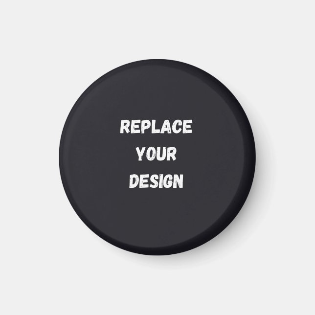 Custom black simple Design Add Photo or Text Magnet (Front)