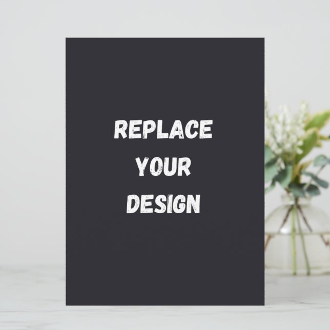 Custom black simple Design Add Photo or Text Menu (Standing Front)